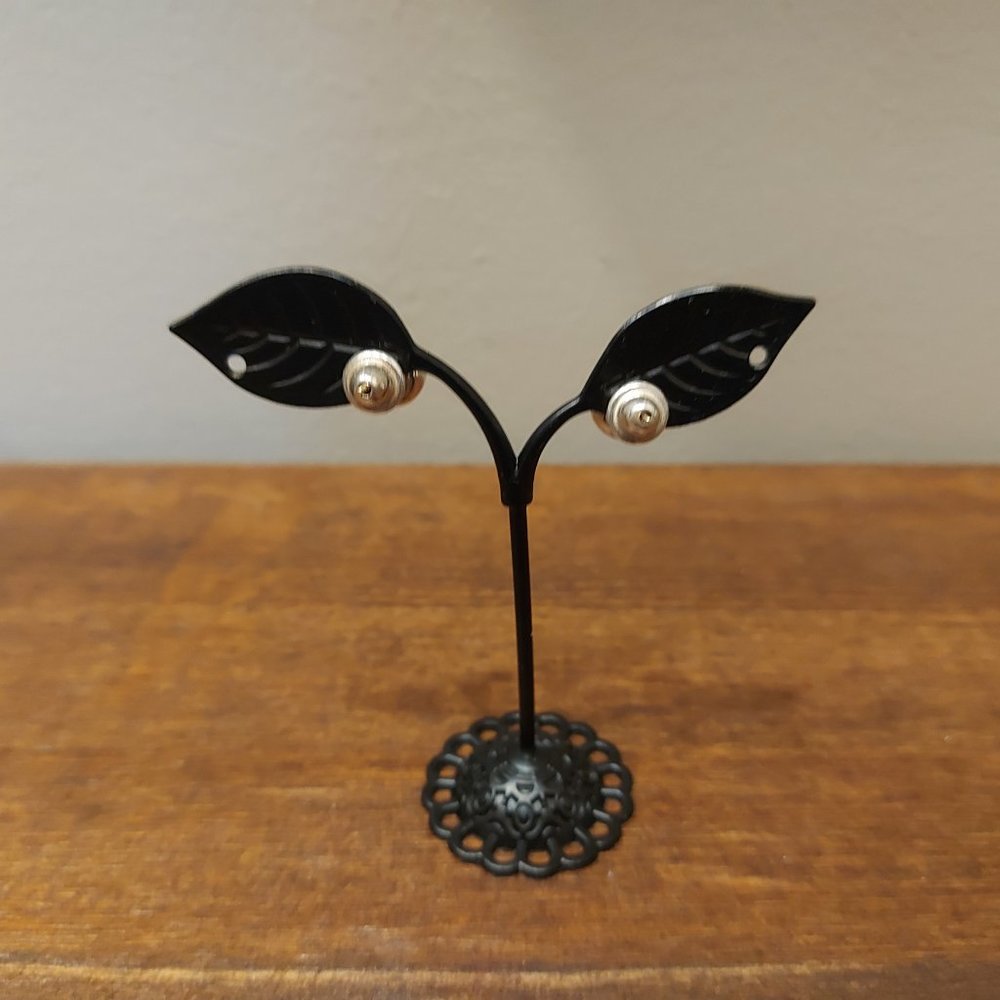 Mexican 925 Silver Round Ball Stud Earrings - Picture 4 of 8